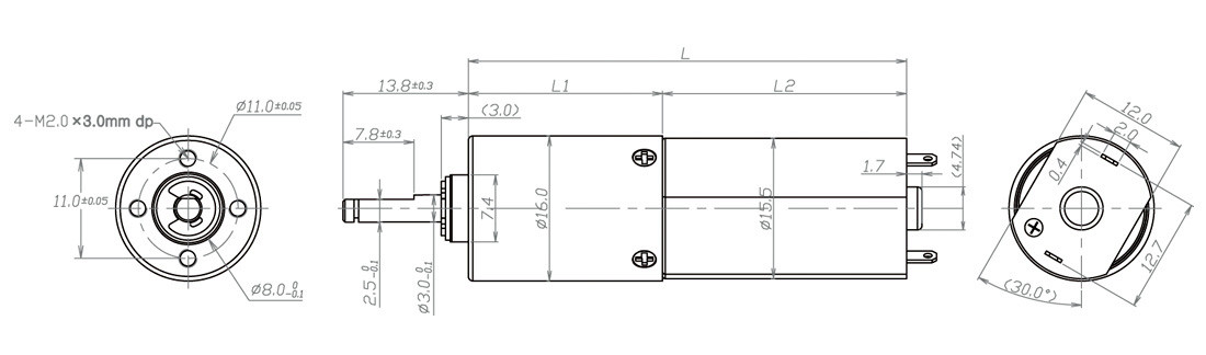 电动窗帘电机尺寸