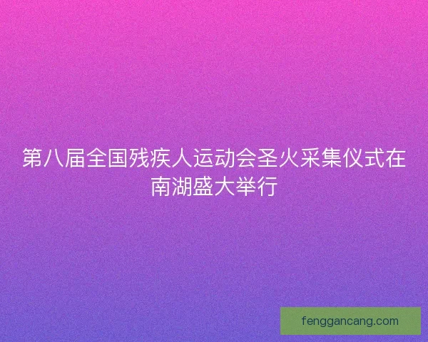 第八届全国残疾人运动会圣火采集仪式在南湖盛大举行